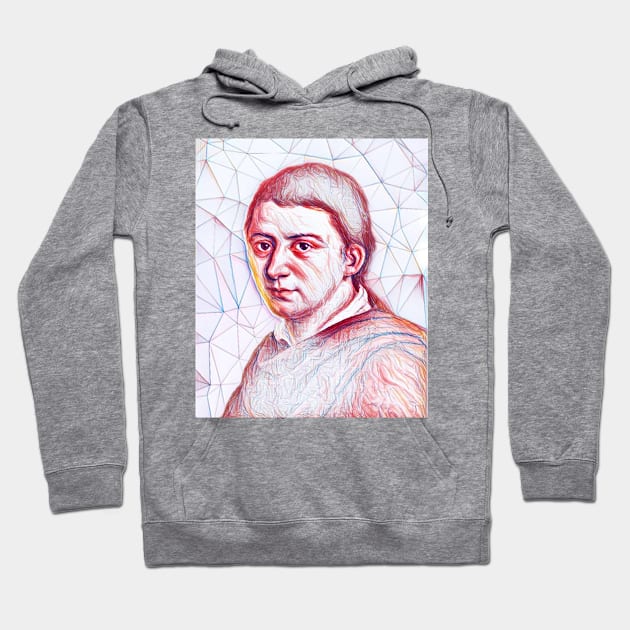 Friedrich Schlegel Portrait | Friedrich Schlegel Artwork | Line Art Hoodie by JustLit